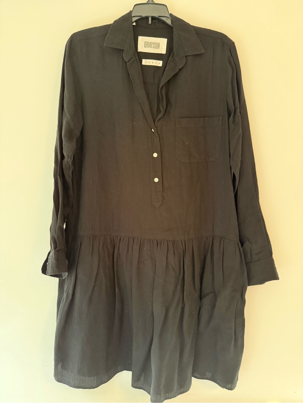 Greyson Women's Black Long-Sleeve Tunic Button-UpDress